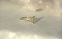 2.6CT Emerald Lab Diamond Bezel Engagement Ring